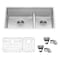 Ruvati 36-inch Low-Divide Undermount 60/40 Double Bowl 16 Gauge Stainless Steel Kitchen Sink RVH7417 - alternate 2
